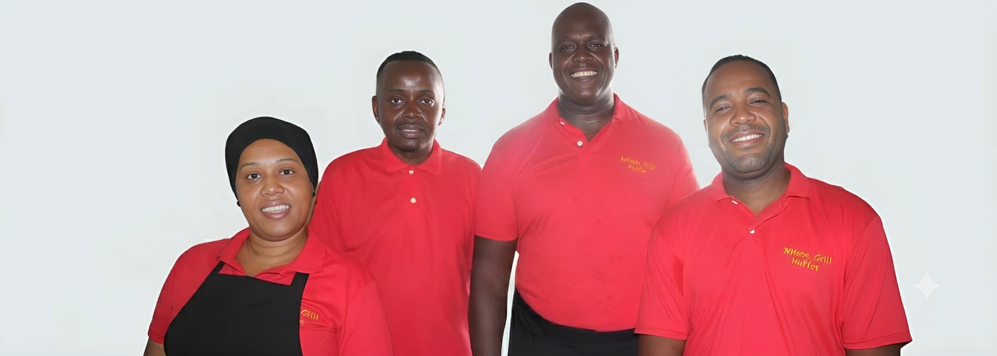 Equipe Wilson's Grills reunida — churrasqueiros e assistentes prontos para seu evento
